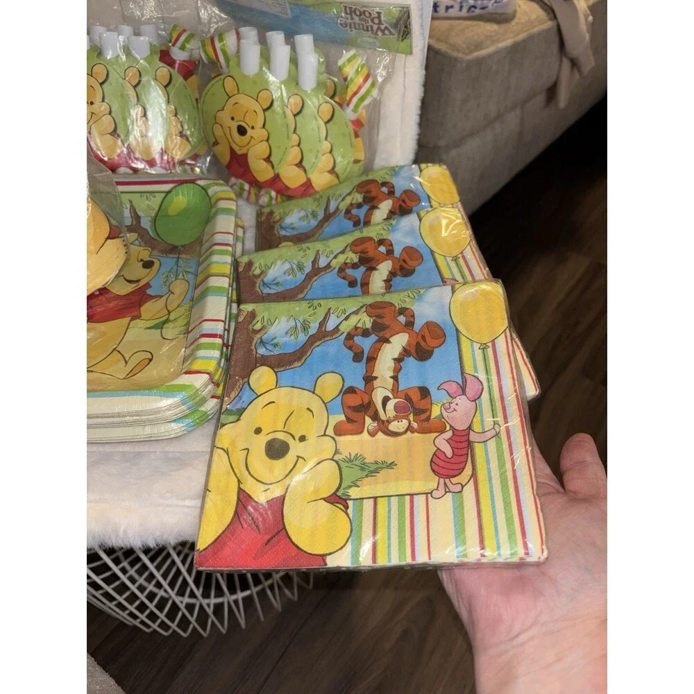 Vintage Hallmark Disney Winnie the Pooh Birthday Party Supplies Lot Plates Napki